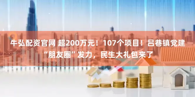 牛弘配资官网 超200万元！107个项目！吕巷镇党建“朋友圈”发力，民生大礼包来了